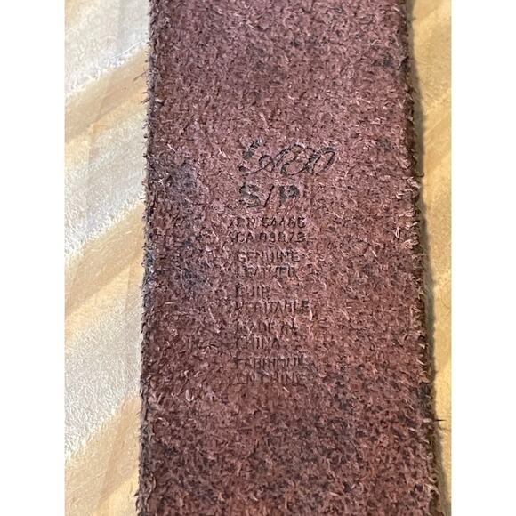 American Eagle Brown Geniue Leather Belt Silver Buckle Western Womens Size Small - Picture 4 of 8